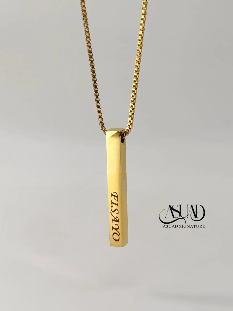 Engraved 4 sides necklace