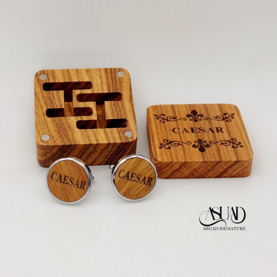 eco friendly wooden cufflinks, cooperate