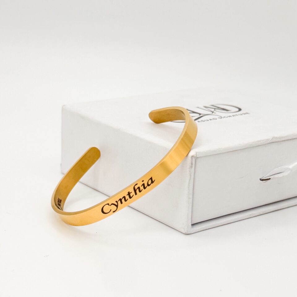 engraved cuff bracelet, couples gift, valentine gift, wedding gift in lagos