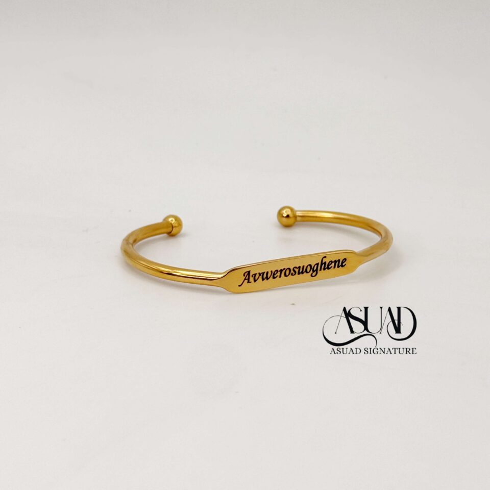 Engraved zina cuff bracelet
