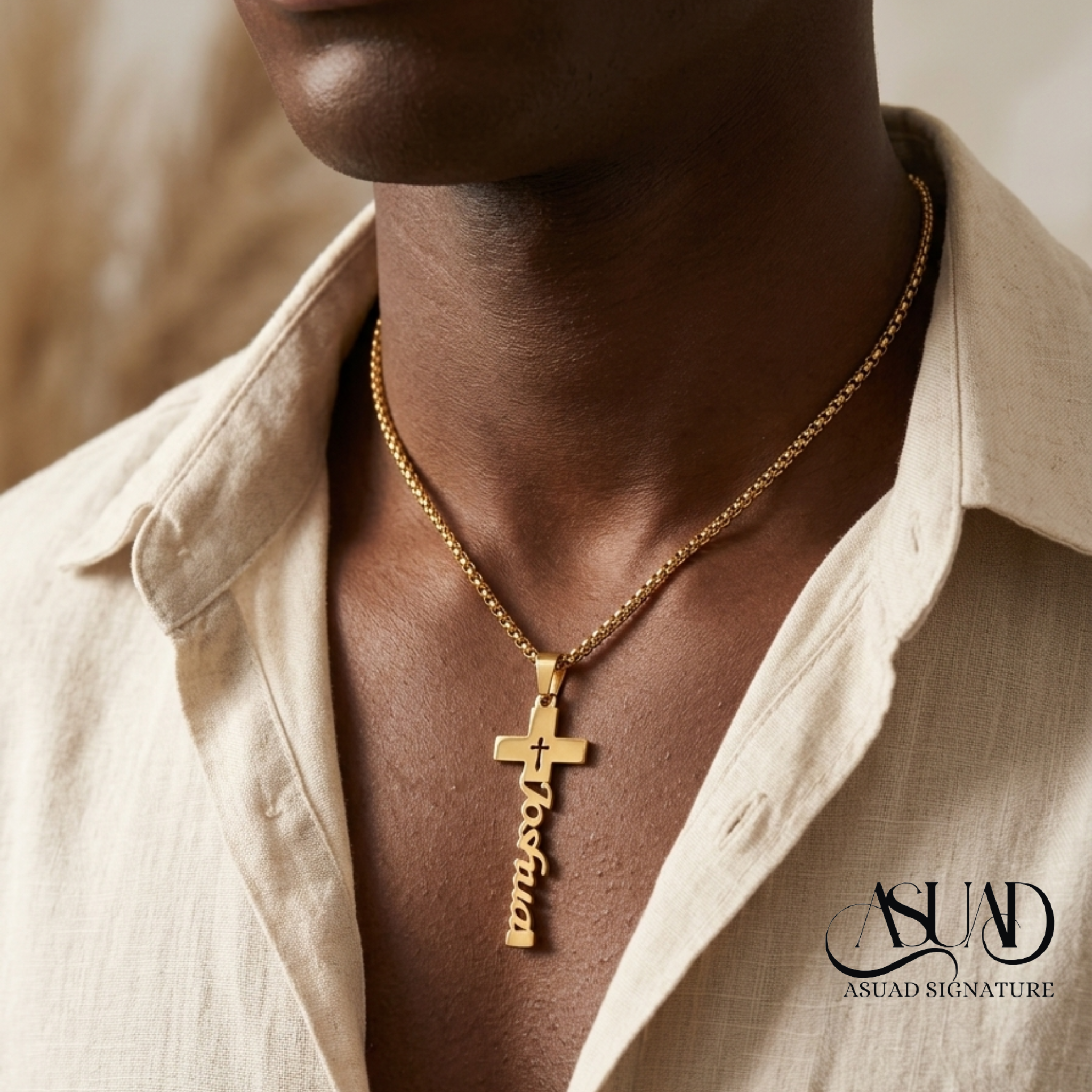 customized cross necklace, gift for him, jewelry for men