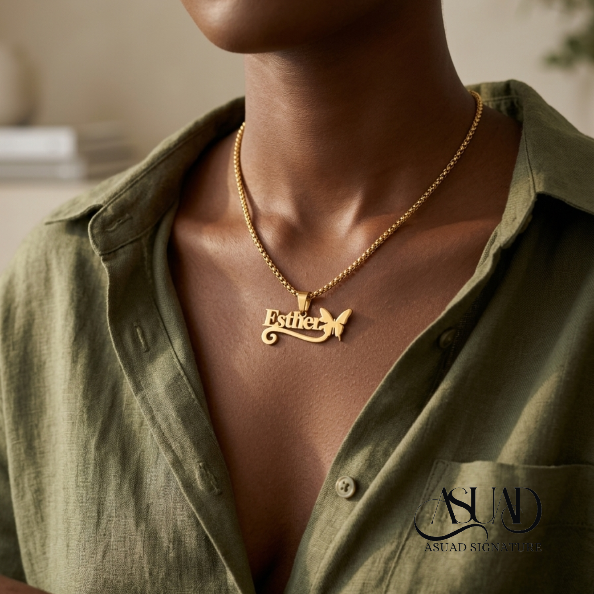 customized butterfly necklace in lagos, gift for her, customized jewelry