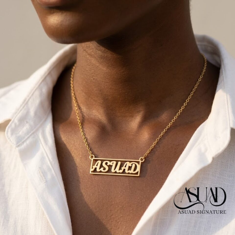 Asuad08 Custom rectangle necklace